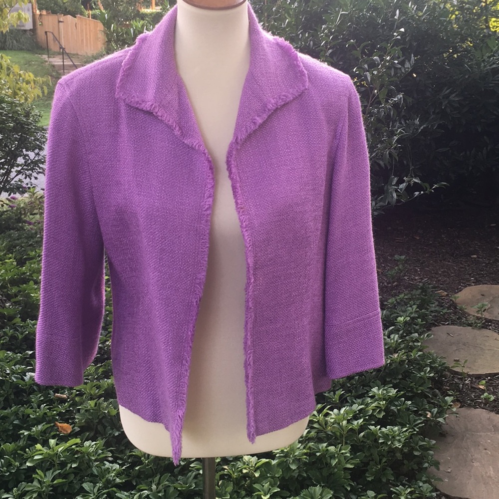 Lafayette 148 New York Lavender Purple Open Front Blazer